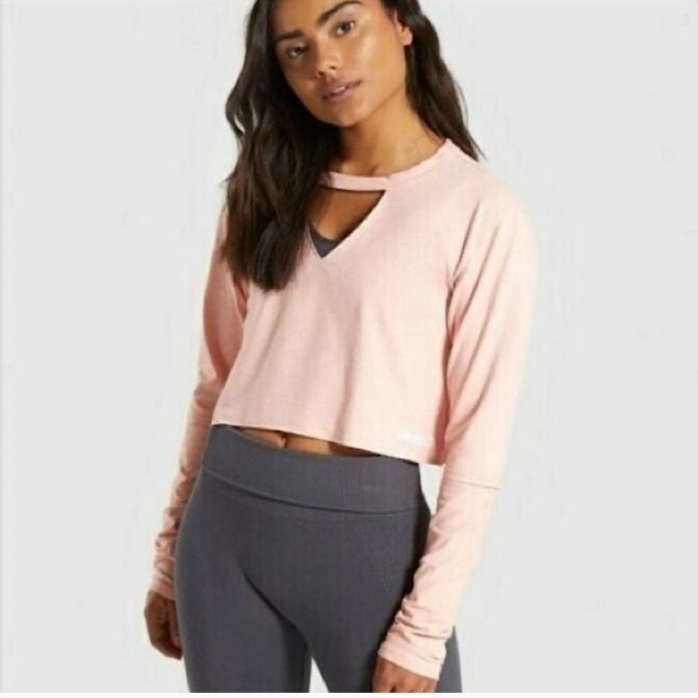 NWT Gymshark women power down long sleeve crop top